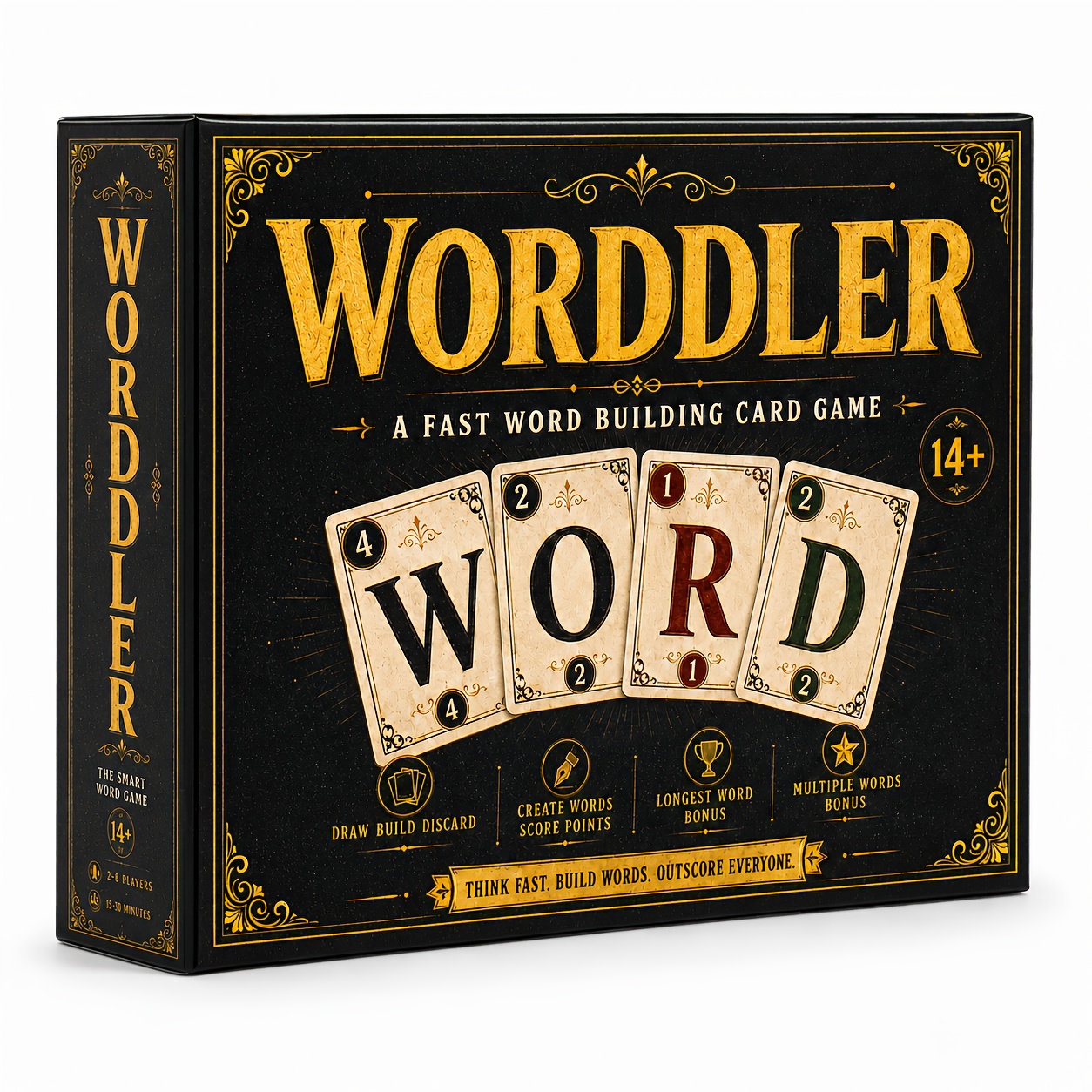 TEMU Worddler Word Building Card Game Fast Short Word Draw Spell Score Letter Cards Vocabulary Challenge Party Game Travel Game For Word Lovers