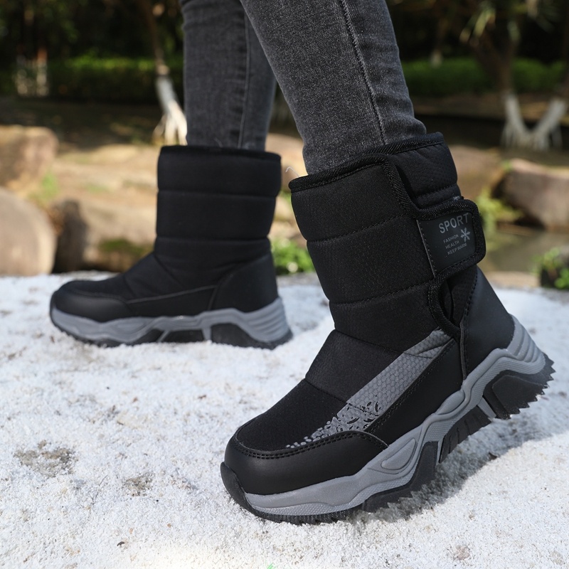 TEMU High-quality Boys' Snow Boots For , Youth Snow Sneakers