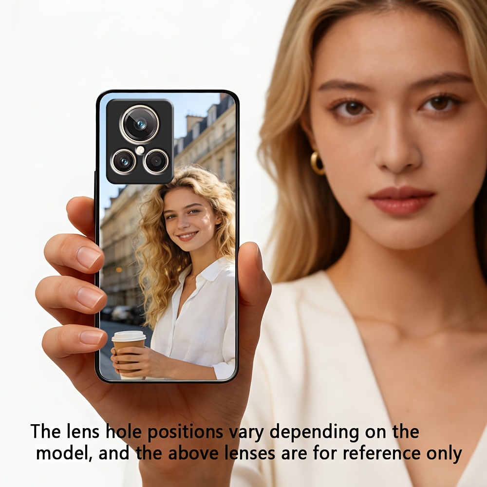 TEMU Custodia per telefono: Custodia personalizzata con foto, testo, logo, adatta per serie Realme GT 8/7/6/5/3/2, con motivo fotografico, specchio