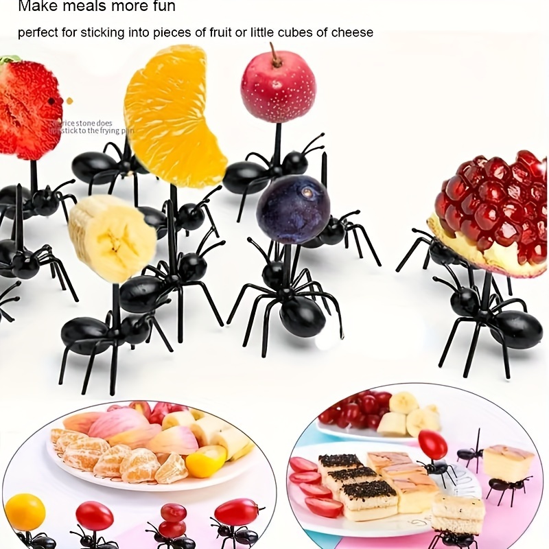 

24pcs/36pcs Ant-shaped Fruit And Dessert Forks - Abs Resin, Very Suitable For Parties And Catering