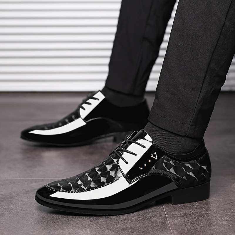 new mens dress shoes shiny mens elegant shoes large size - Temu