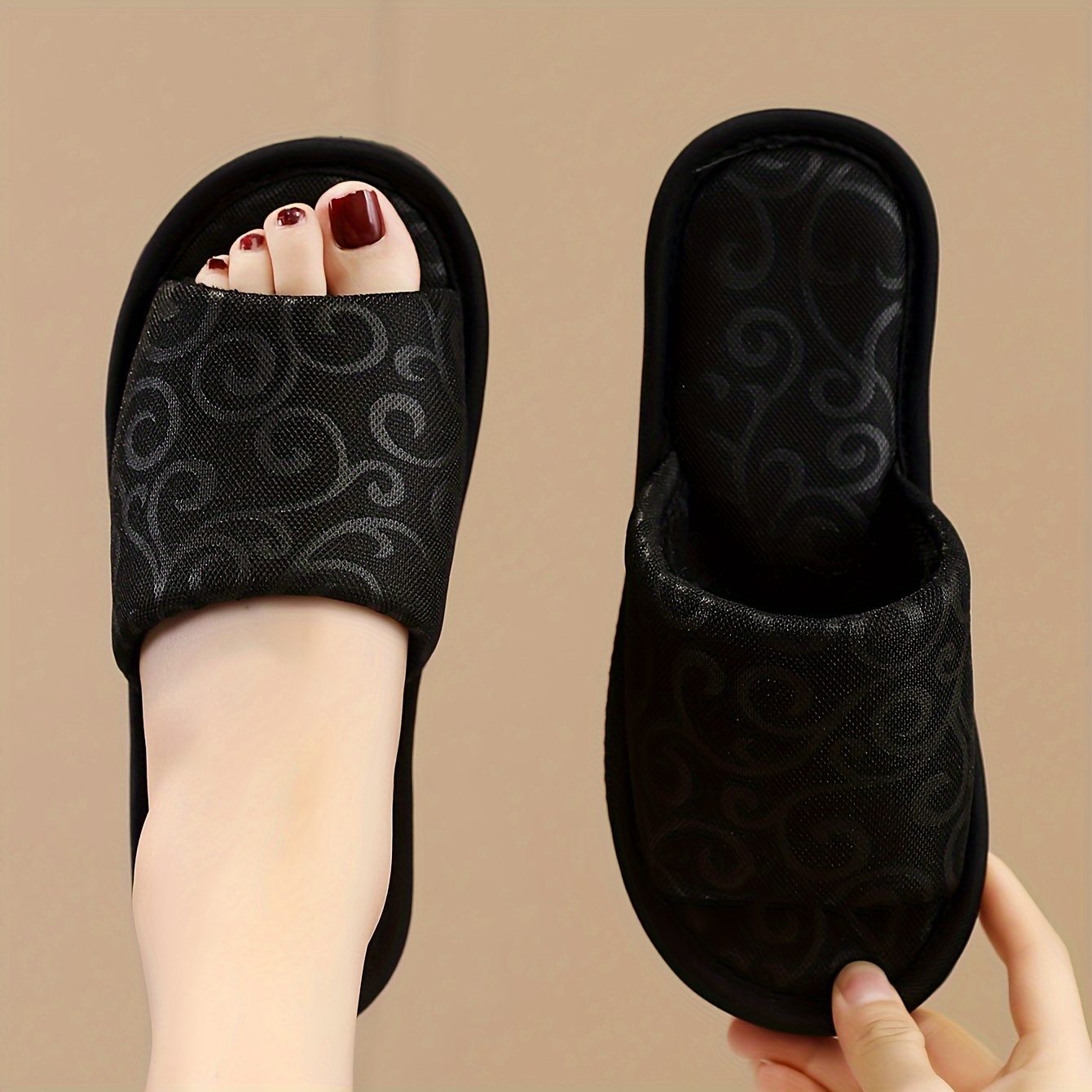 Open-toe Slippers Indoor Home Women's Slippers, Women Shoes