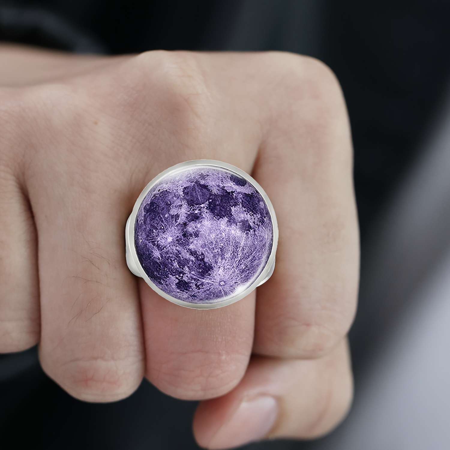 TEMU Un Paquete Individual (Tamaño de Anillo Ajustable de 25 mm Adecuado para Hombres Como para Mujeres) un Diseño con una Superficie Irregular y ,