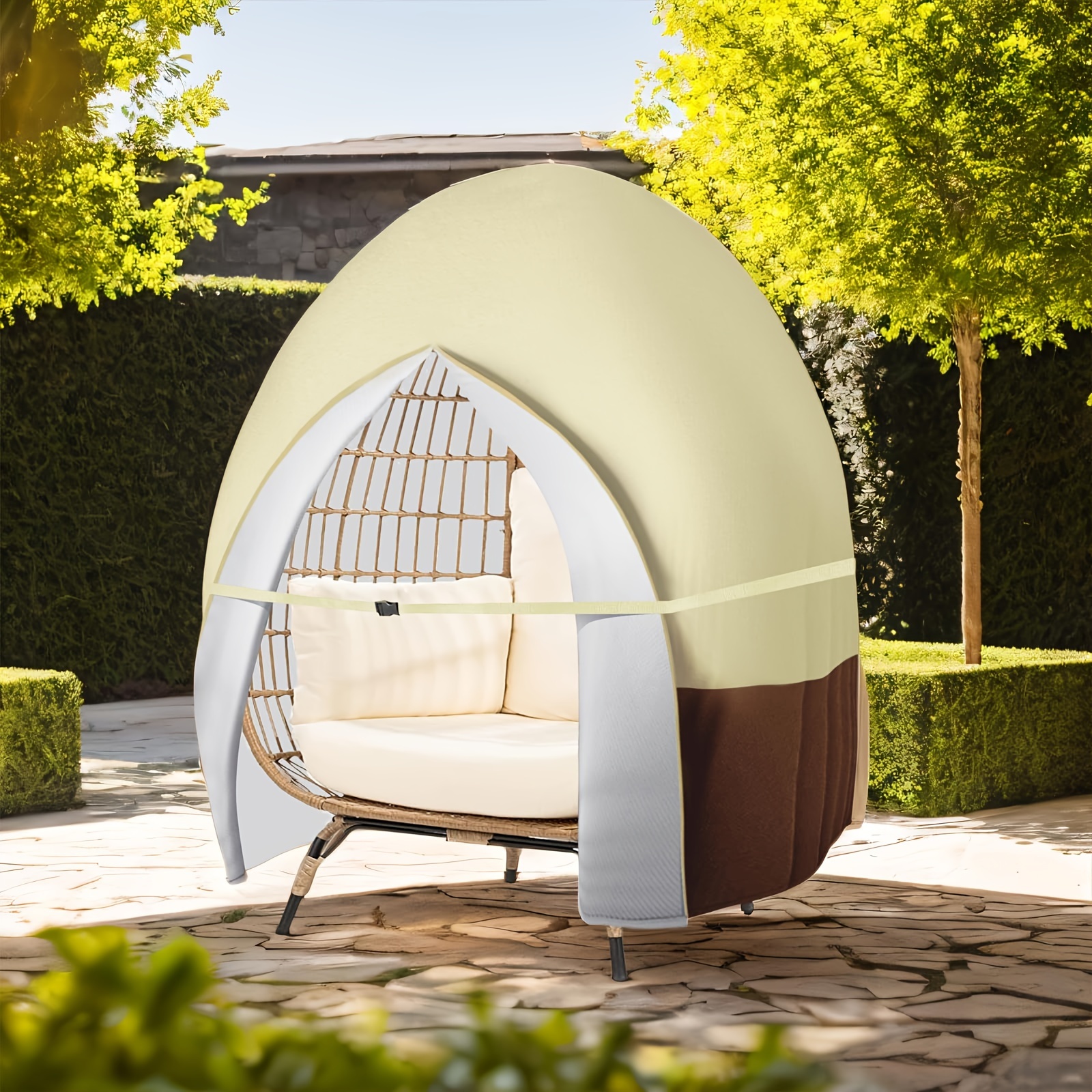 

420d Hanging Egg Chair Cover Patio Egg Chair Cover, 1300g Double Waterproof Oxford Outdoor Pod Chair Patio Swing Loveseat Egg Chair Cover Double 91 X 87