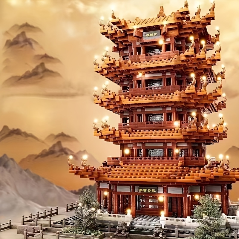 2650pcs Yellow Crane Tower Building Blocks Set ABS Construction Toy