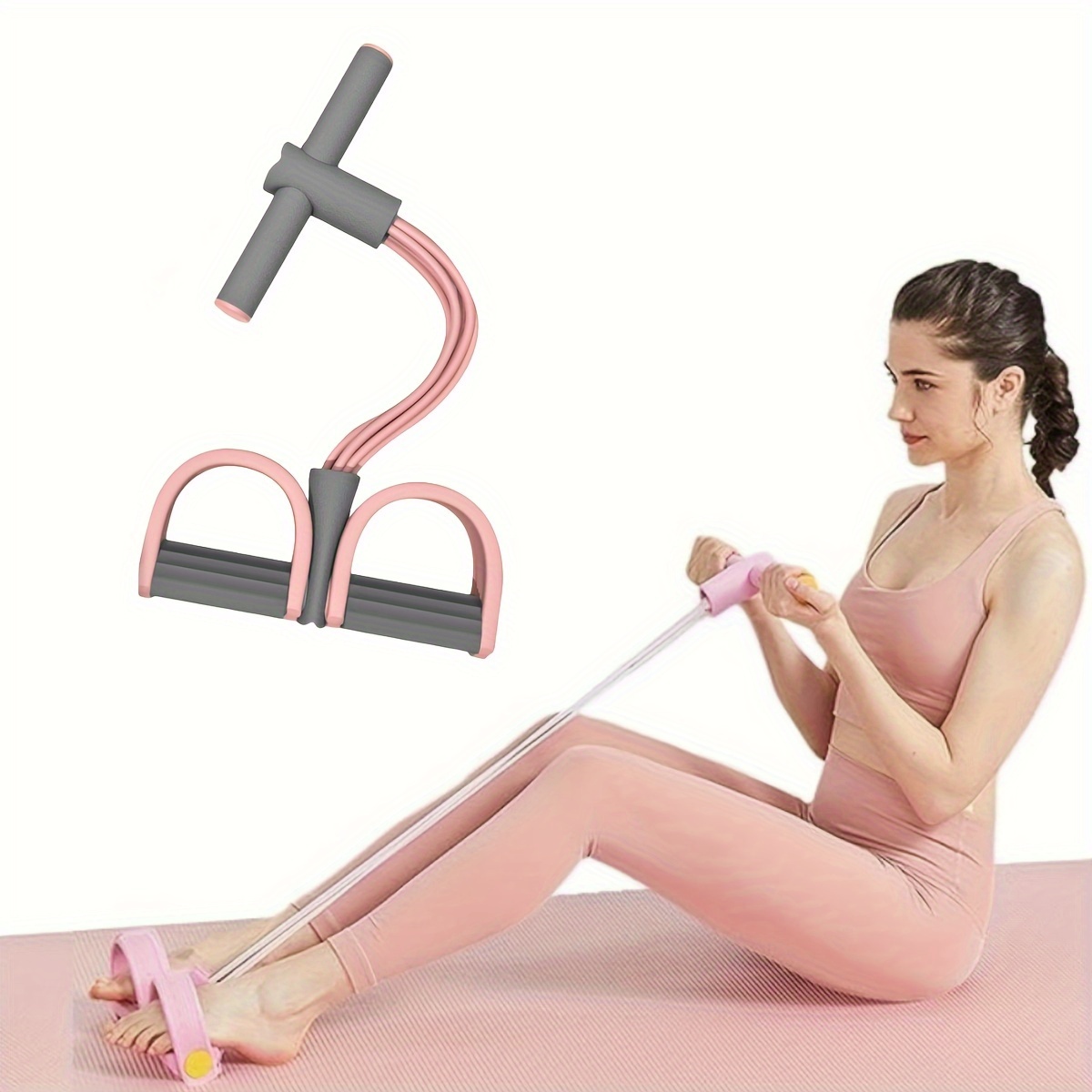 

6-tube Sit-up Aid & Yoga Pedal Puller - Versatile Fitness Tool For Full Body Strengthening, Pilates & Home Gym Workouts - Durable Tpe Material