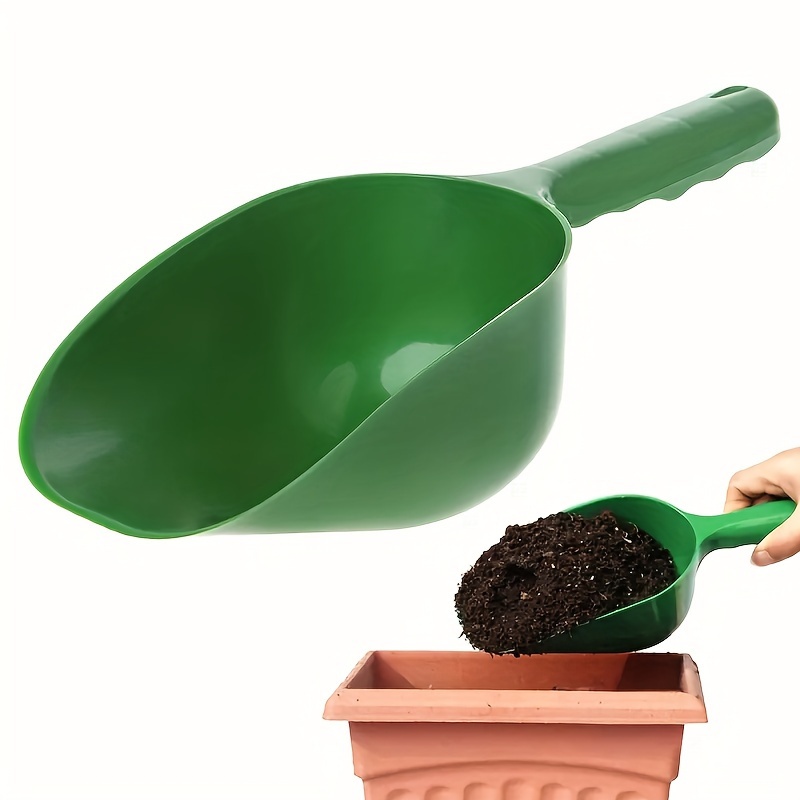 

1pc, Large Plastic Soil Scoop, 11.4-inch Garden Hand Shovel, Green Durable Gardening Tool For Potting And Planting, Ideal For Succulents Outdoor Use