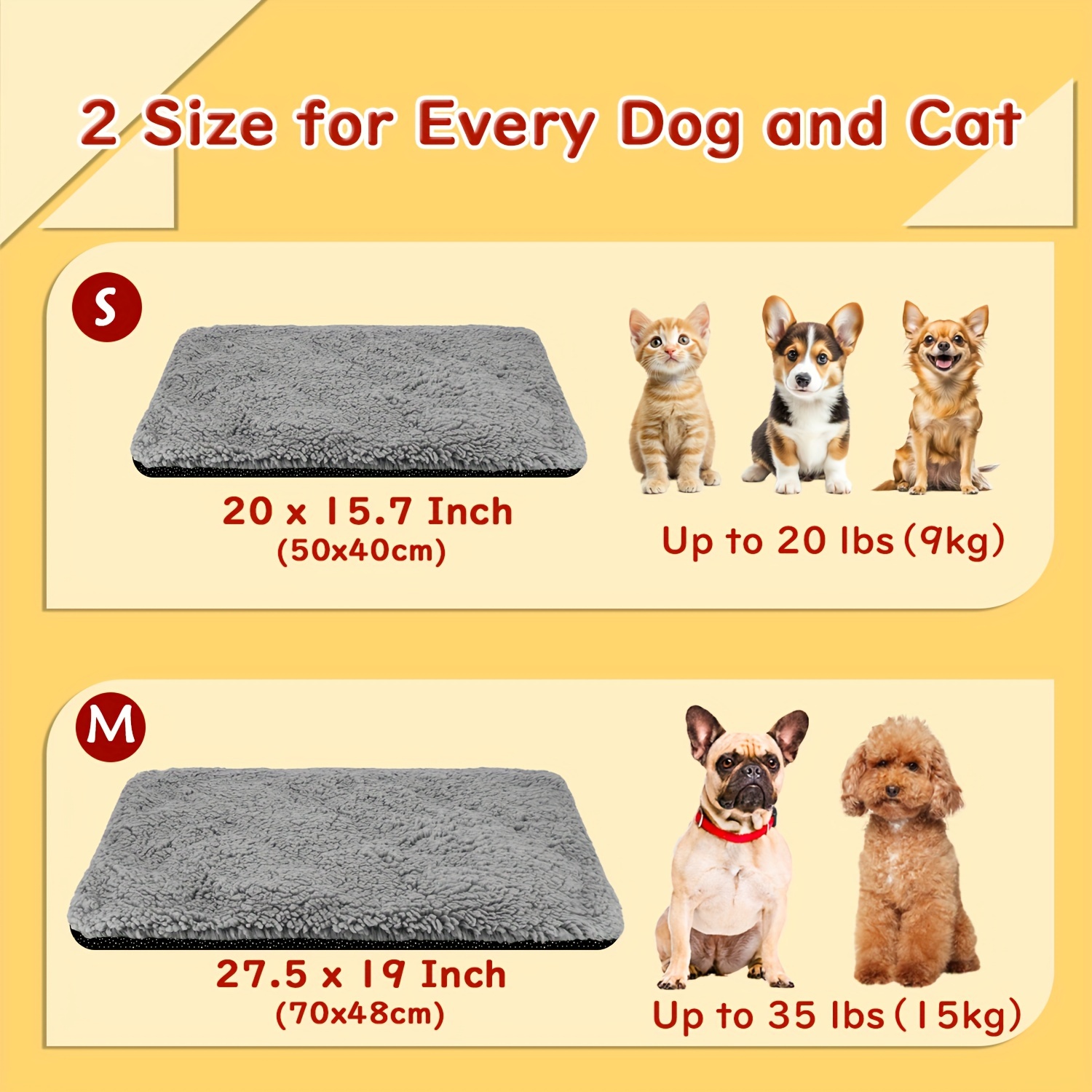 super soft self warming cat bed thermal dog crate bed mat for sleeping washable anti slip pet kennel pad for small medium   puppy kitten indoor outdoor Product details 2