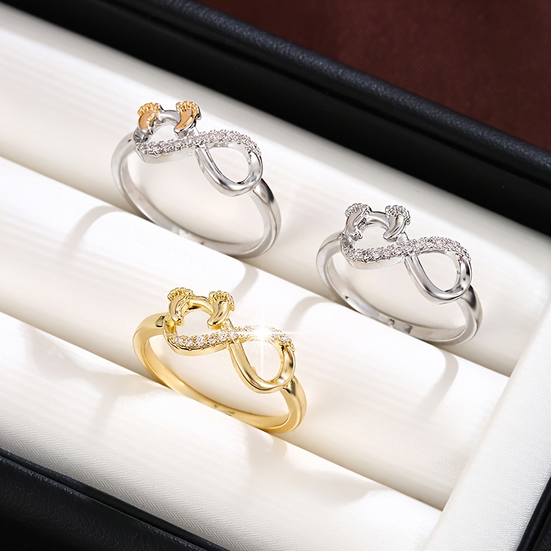 Women's Elegant Golden-Tone Chic Toe Ring with Zirconia