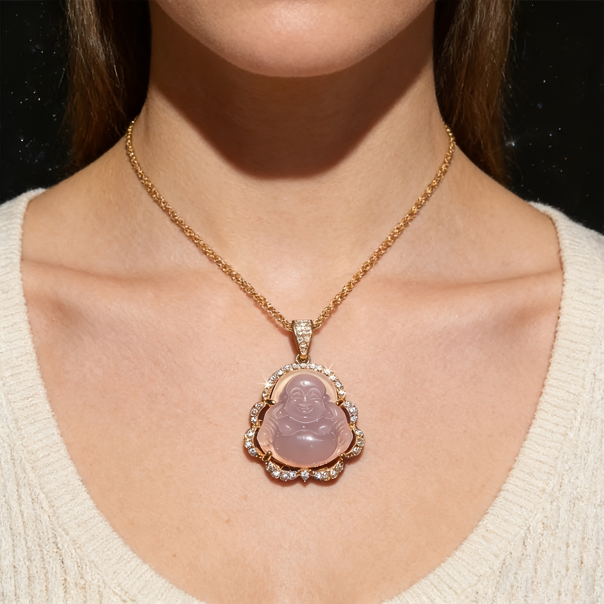 Men's Exquisite Maitreya Buddha Pendant Necklace