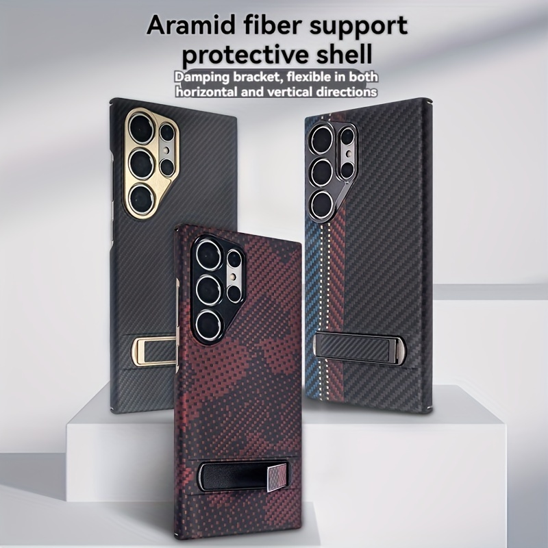 

S24 Ultra Carbon Fiber Texture With Stand Full Magnetic Suction Color Anti-fall Lightweight Mobile Phone Case