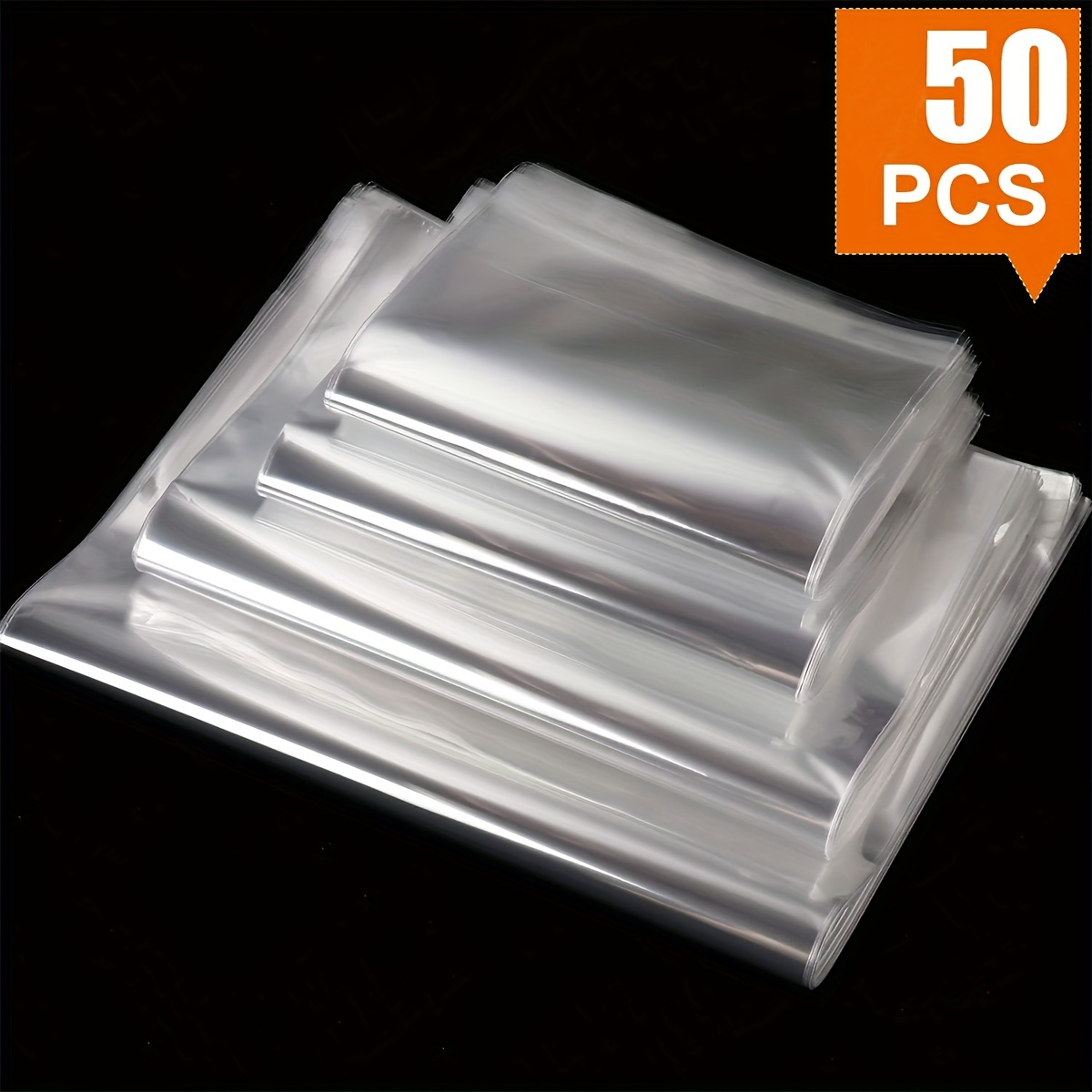 

50-piece Transparent Self-sealing Opp Bags For Clothing, T-shirts & Party Favors - Durable Plastic Pieceaging