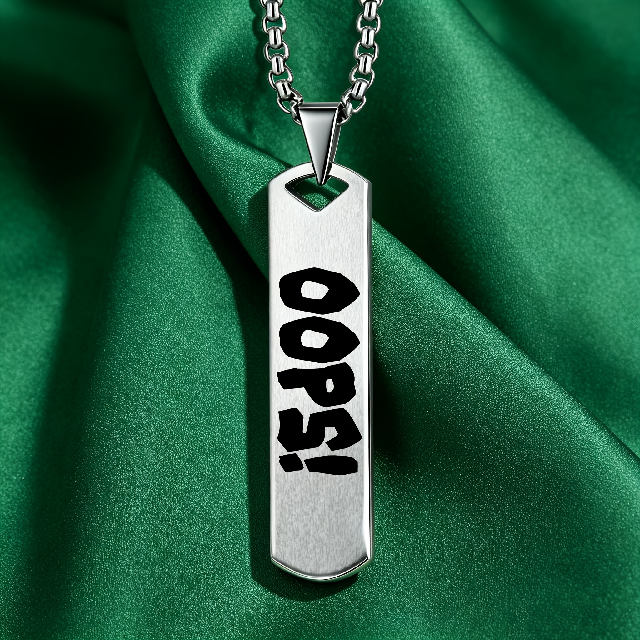 Fun "OOPS!" Pattern Design Pendant Necklace