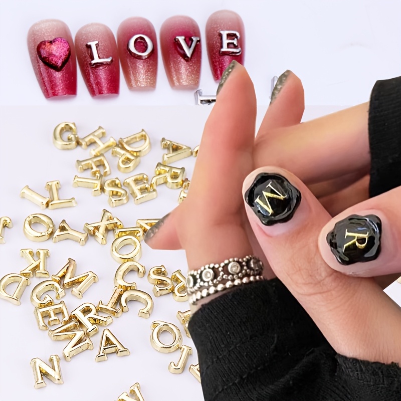 Lot De 52 Breloques Lettres Alphabet A-Z Chromées - Pour Création De Bijoux, Nail Art Et DIY