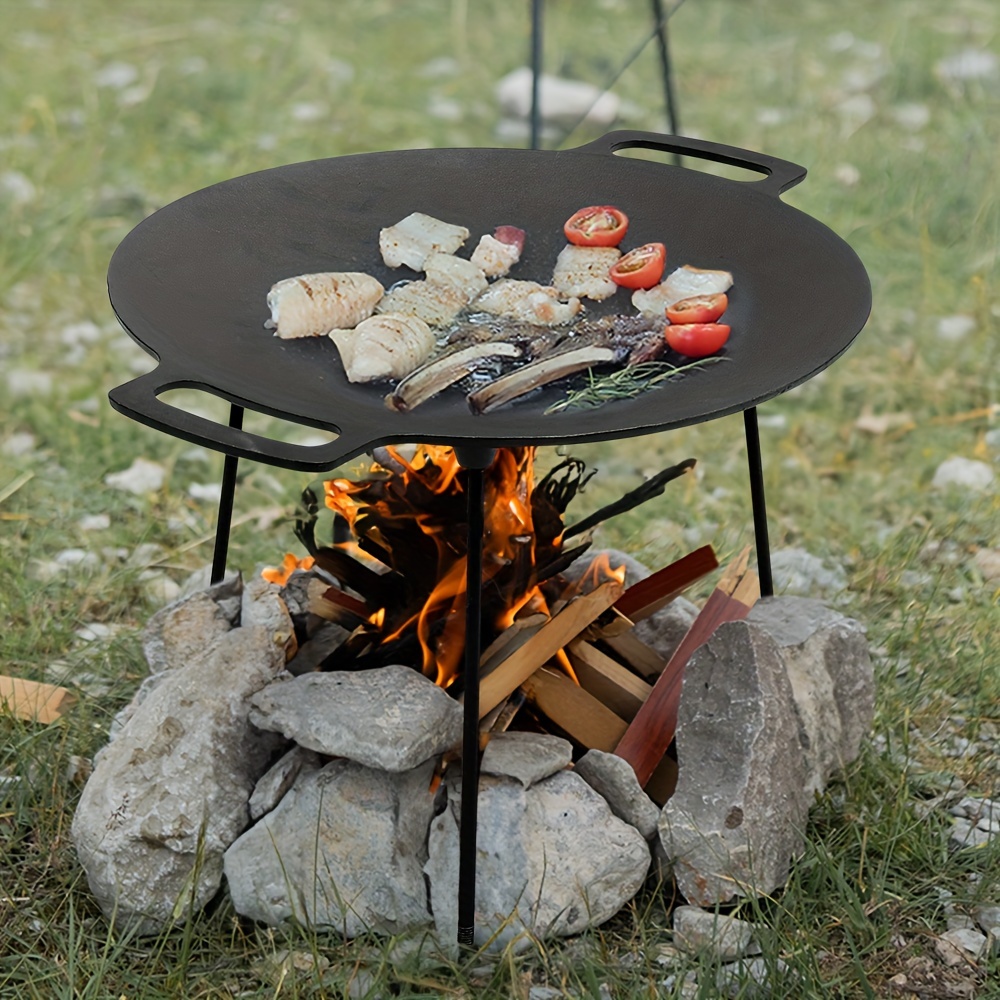 cast iron campfire griddle 55cm non stick bbq grilling pan Temu