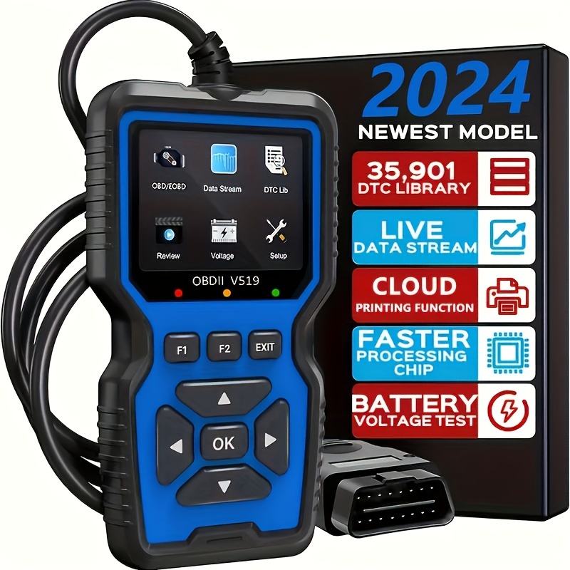 

2024 New Obd2 Scanner Diagnostic Tool, An Engine Code Reader With Complete Obd2 Functionality, Reset, Mode 6 And 8, And More, Suitable For All Obdii/eobd Vehicles After 1996.