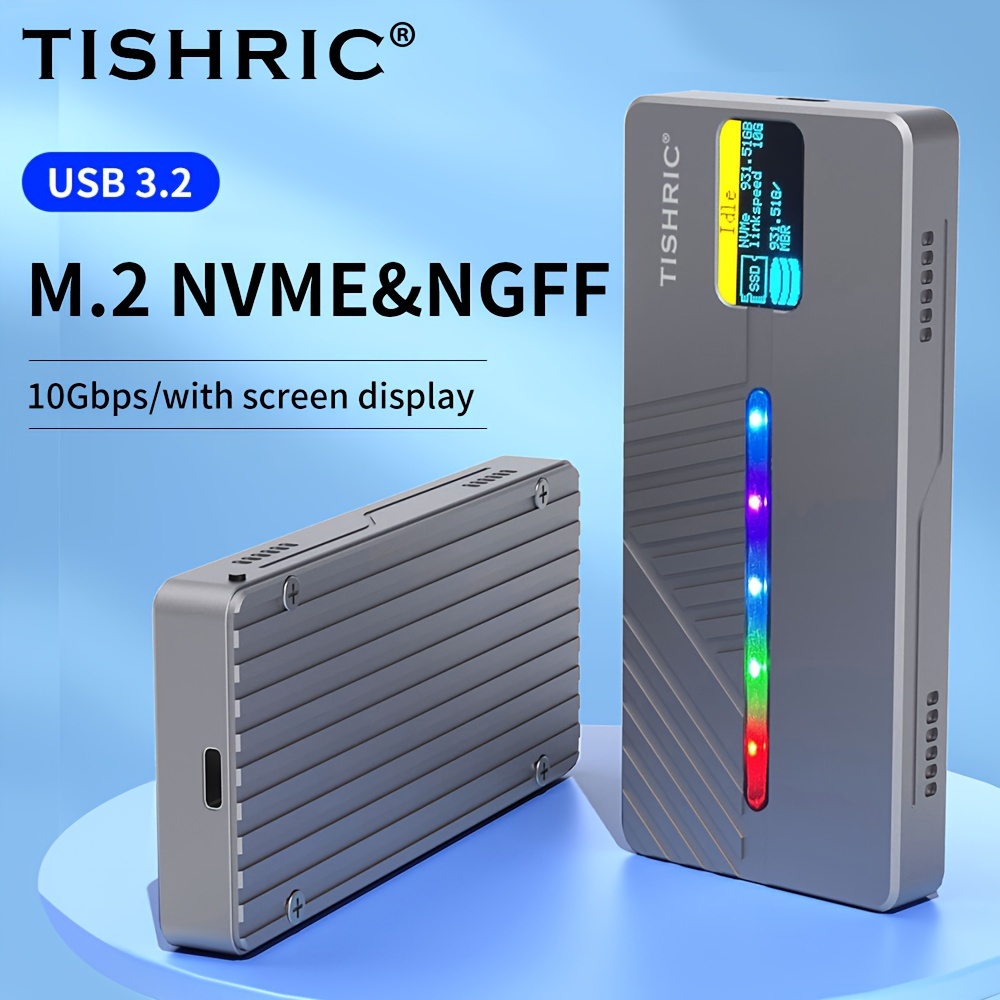 

Tishric Aluminum Alloy Ssd Case - M2 Dual Nvme, Fully Compatible With 2230/2242/2260/2280m. State Drives