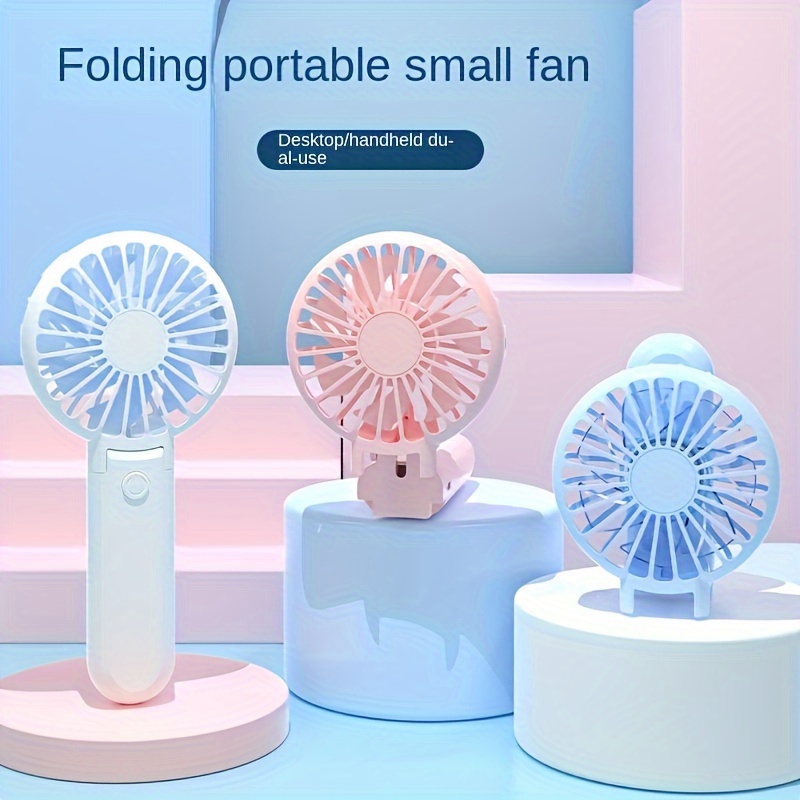 

1pc, Portable Mini Folding Fan, Usb Rechargeable Handheld Pocket Fan, 7.01 Inches Height Personal Cooling Device With Plastic Material For Desk And Outdoor Use