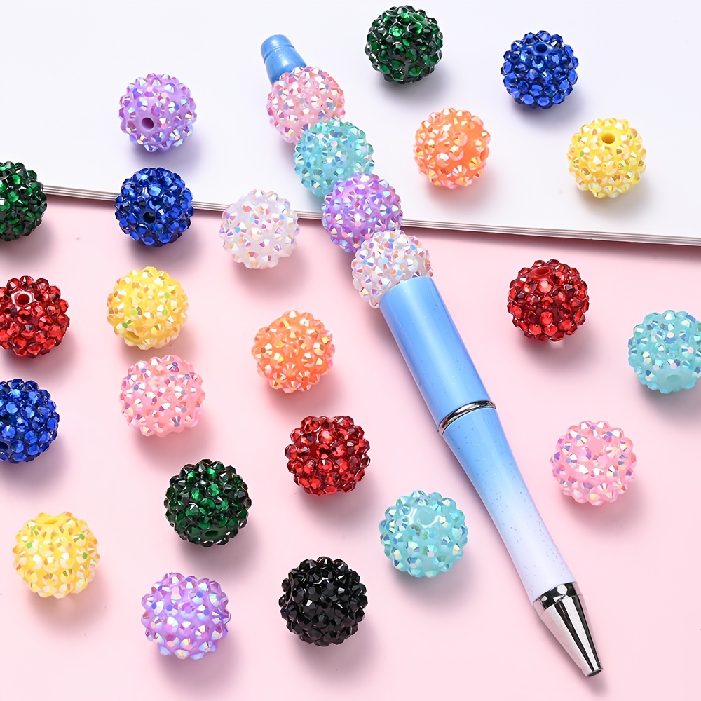 

10pcs Iyoe Resin Beads, 14x16mm Round Craft Beads For Making, Pen Decoration, Bracelet Accessories - Assorted Colors, Beads For Jewelry Making, Iyoe