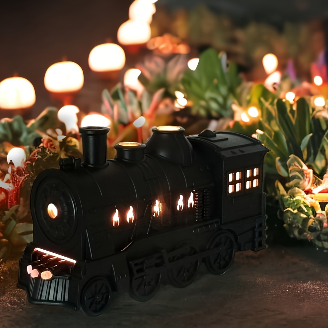 USB-Powered Mini Train Essential Oil Diffuser with 2 Lights - Cold Mist, Dual Spray Modes for Home, Office, Hotel - Ideal for Large Rooms, Office Aroma Enhancer | Modern Aesthetic | USB Powered Diffuser, Essential Oil Diffuser
