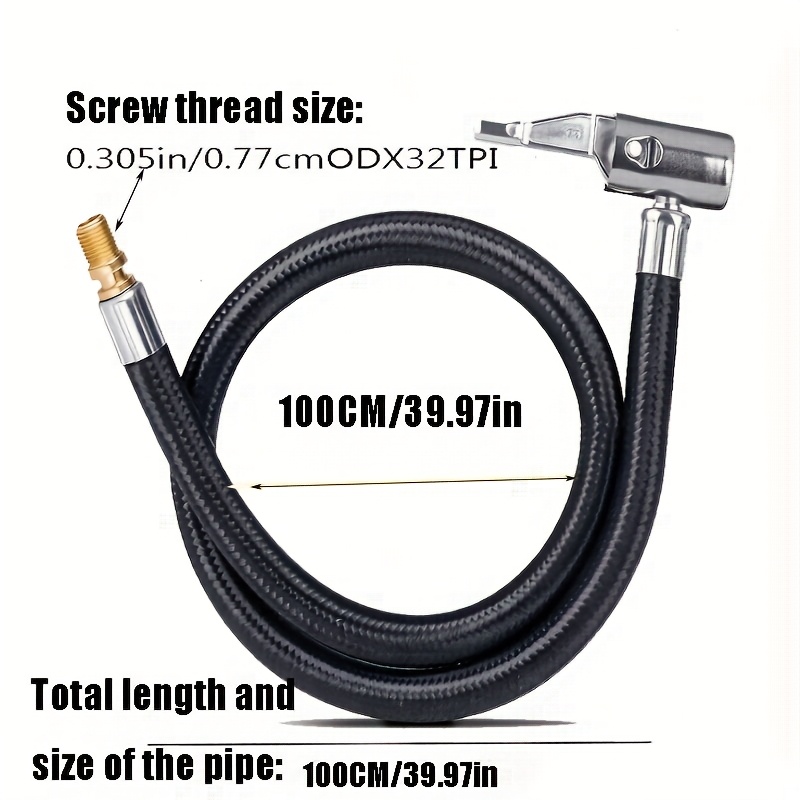 комплект адаптеров для шланга насоса для накачки шин длиной 39,97 дюйма (приблизительно 100 см) | удлинительная трубка для насоса высокого давления с французскими и насадочными адаптерами Детали 1