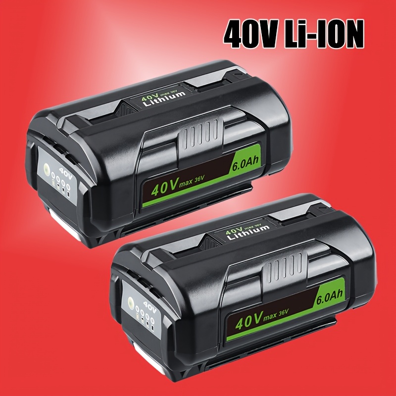 TEMU Batterie haute capacité 6.0Ah disponible en packs simples ou pour les outils électriques Ryobi 40 Volts, compatible avec les modèles OP4015,