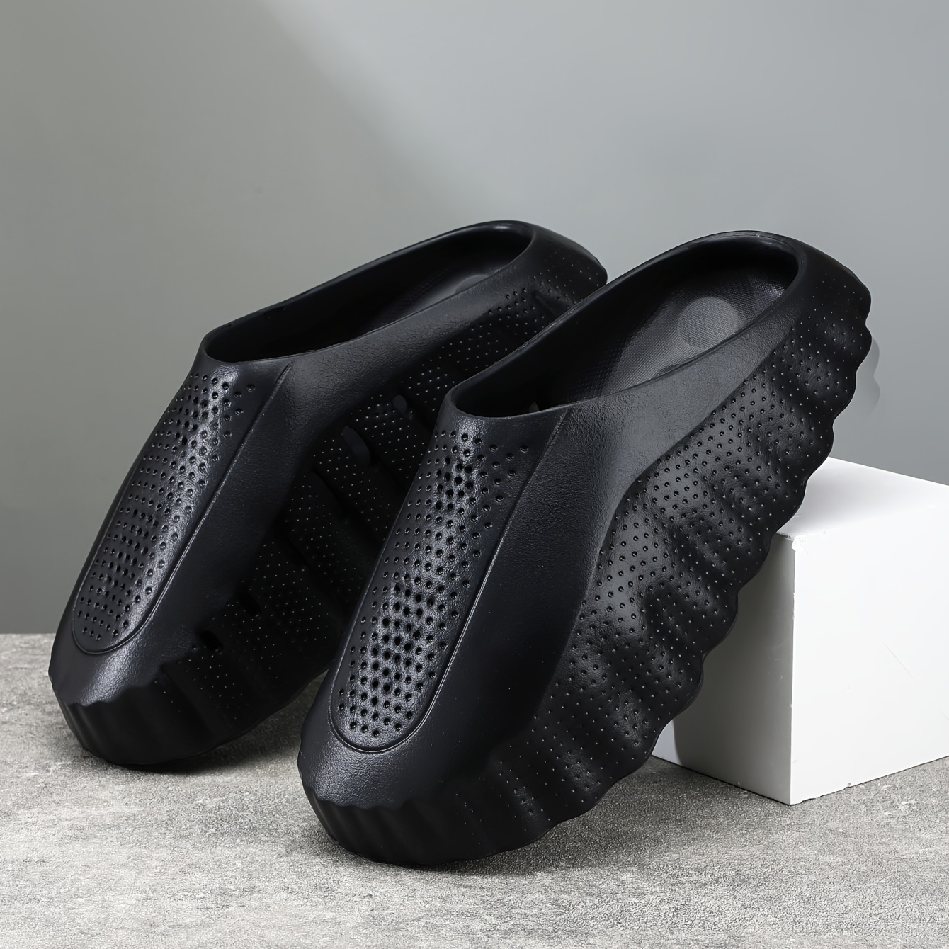 MIND001 Men's Soft Couple's Pre-Game Recovery Foot Massage Sports Slippers Outdoor Slip-On Shoes