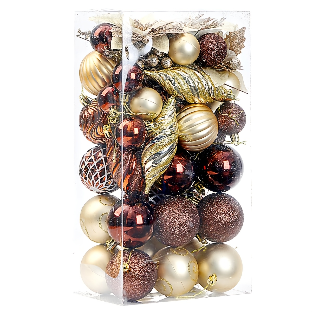 TEMU 48pcs Anti Fall Plastic Christmas Ornament Ball Set, Christmas Colorful Ball Combination, Christmas Tree Exquisite Pendant, Christmas Party