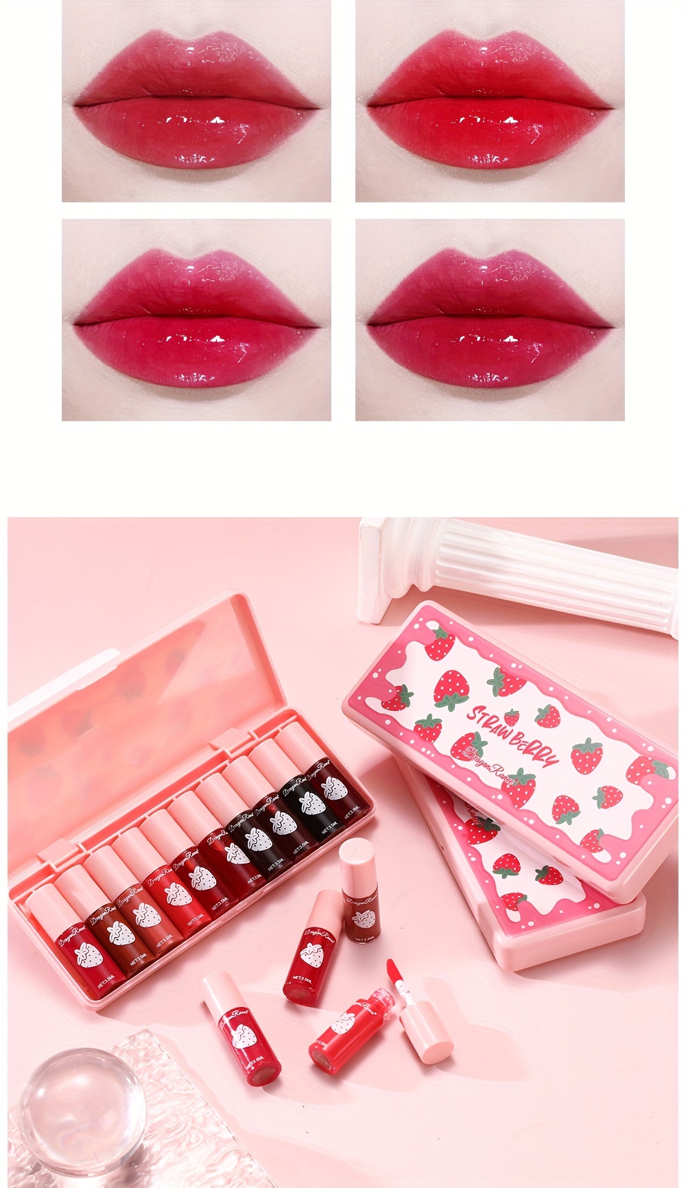 korean lip gloss set 20 colors mini liquid lipstick berry shades long lasting waterproof non stick high pigment lip makeup for all skin types details 4