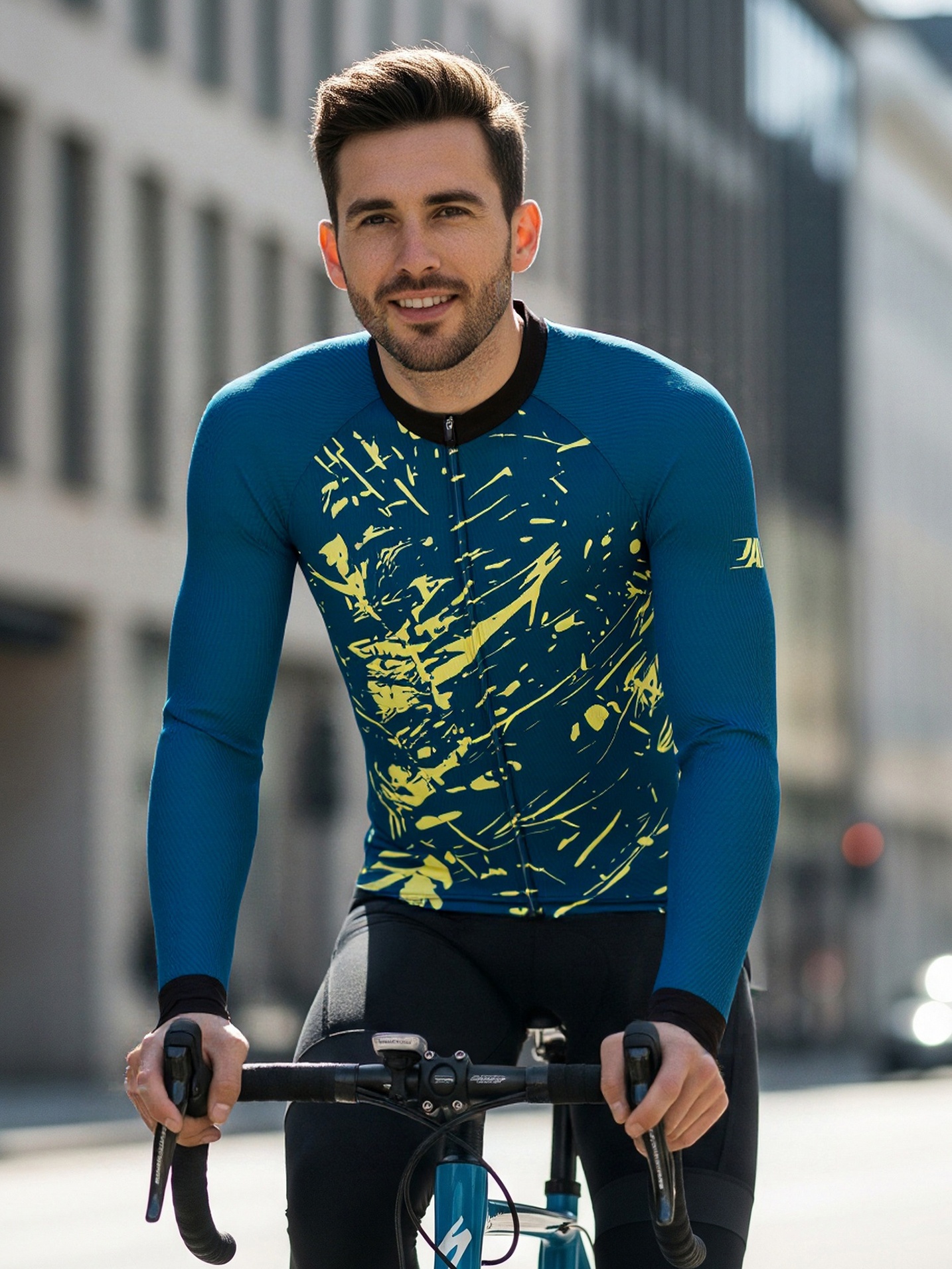 mens full zip cycling suit quick dry breathable long Temu Mauritius - Main Image