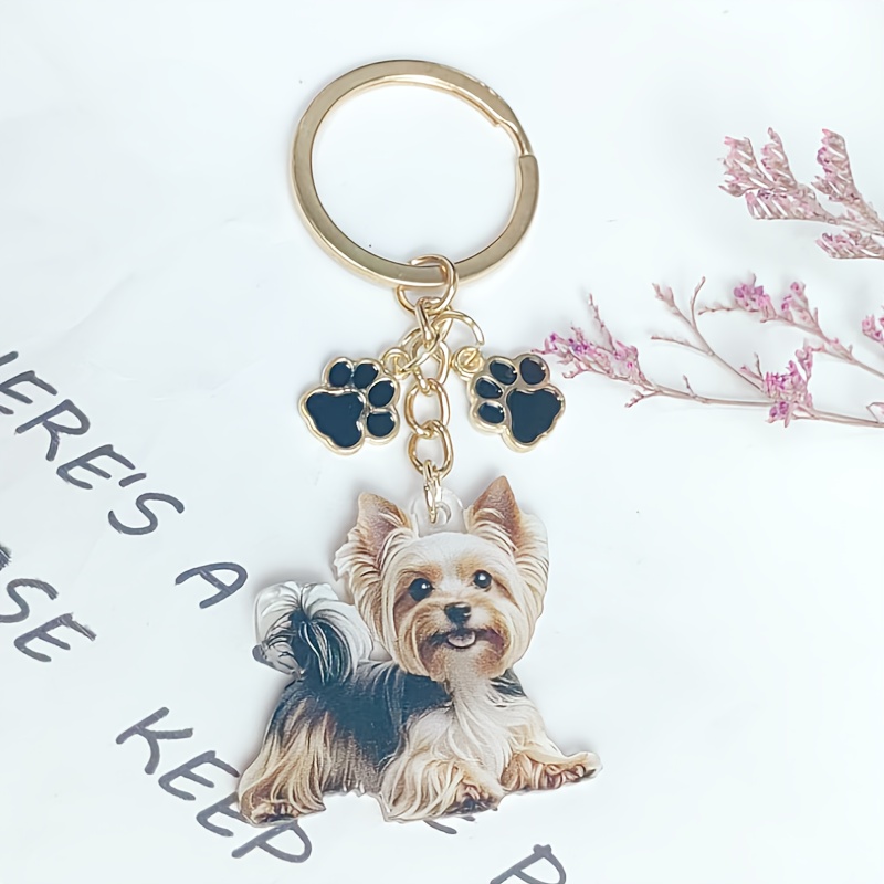 TEMU Long-haired Puppy Themed Keychain - Perfect For Keys, Backpacks, Car Accessories, Bag Charms & Decorations &ndash; Ideal Gift For Dog Lovers