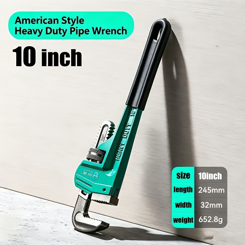 TEMU Clé à tuyaux robuste Newshark pour usage domestique, mâchoire réglable à fonctionnement rapide, clé pour plomberie, eau, multi-usage pour