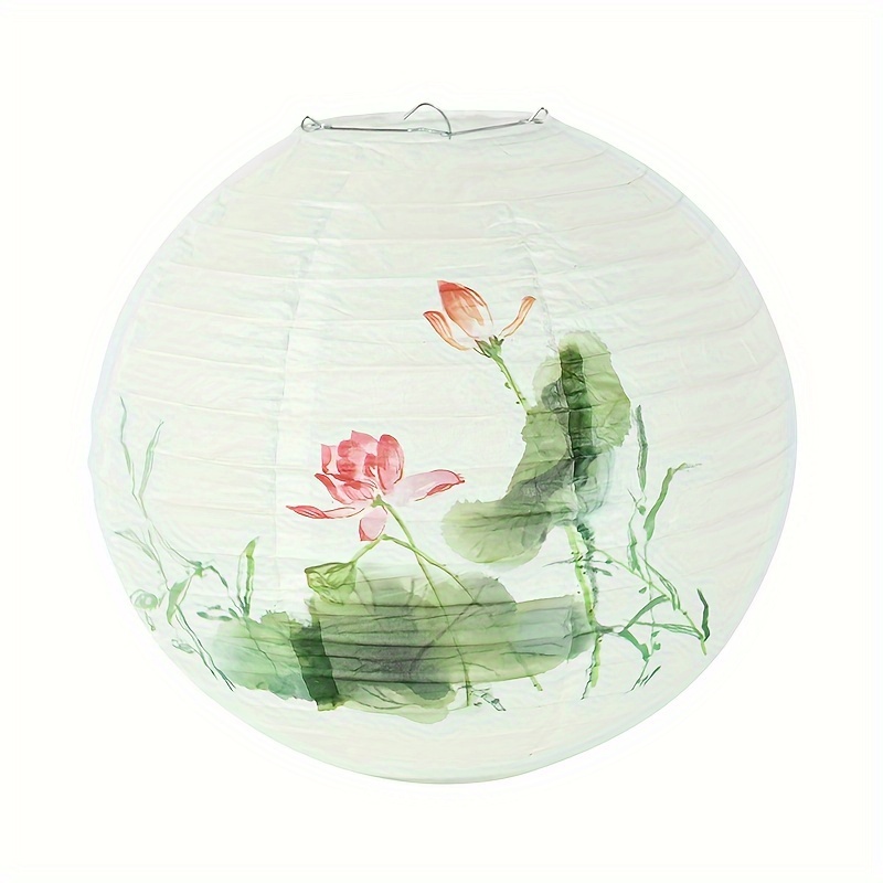 Image of 1pc Chinese Plum Paper Lantern Lamp Shade - Round Oriental Ceiling Suitable For Weddings, New Year Decor, Spring Festival, For Banquet Decoration, Traditional -free Hanging Paper Lampshade