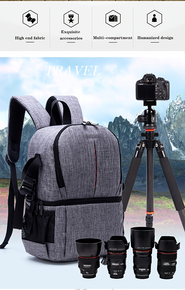 borsa per fotocamera professionale multifunzionale da esterno di   capacità con divisori interni rimovibili, borsa per fotocamera dslr a    , borsa per  ,   da esterno per fotografia Dettagli dell'articolo 1