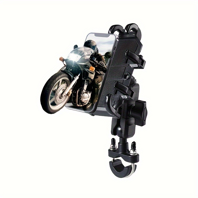 

Motorcycle Phone Mount Holder Bike Phone Holder Handlebar Clamp Shock Absorption And Shockproof Bicycle Scooter Phone Clip Motorcycle Phone Mount