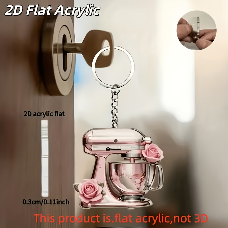 TEMU 2d Flat, 2d Flat Acrylic Baking Equipment Palette Keychain | Stylish Hanging Ornament, Suitable For Kitchen Enthusiasts, An For Housewarming And