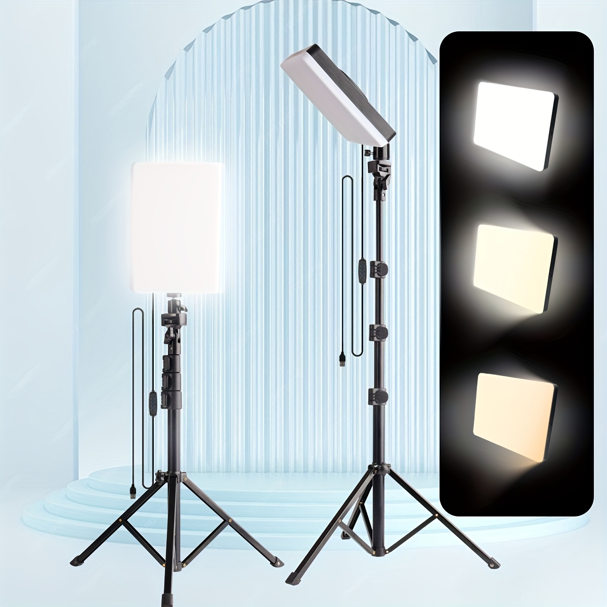 TEMU Multifunctional Led Ring Fill Light Video Fill Lamp Light 10inch, With Adjustable 43/55/57 Inch Phone Tripod For Vlog/photo Studio Speedlight