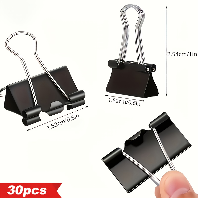 Image of 30pcs Folders, Office Clips, Clips, Paper Clips, Office Supplies, Back-to-school Supplies
