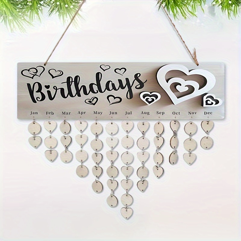 

1pc Wooden Birthday Reminder Sign - Perfect Gift For Grandma, Home & Party Decor Calendar Hanging Ornament