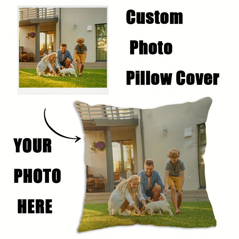 

1pc 18x18 Inch Soft Single-sided Printing Short Plush Photo Pillowcase, Customized Pet Photo Pillow Cover For Home Sofa Decor (cushion Is Not Included), Valentine's Day Holiday Gifts