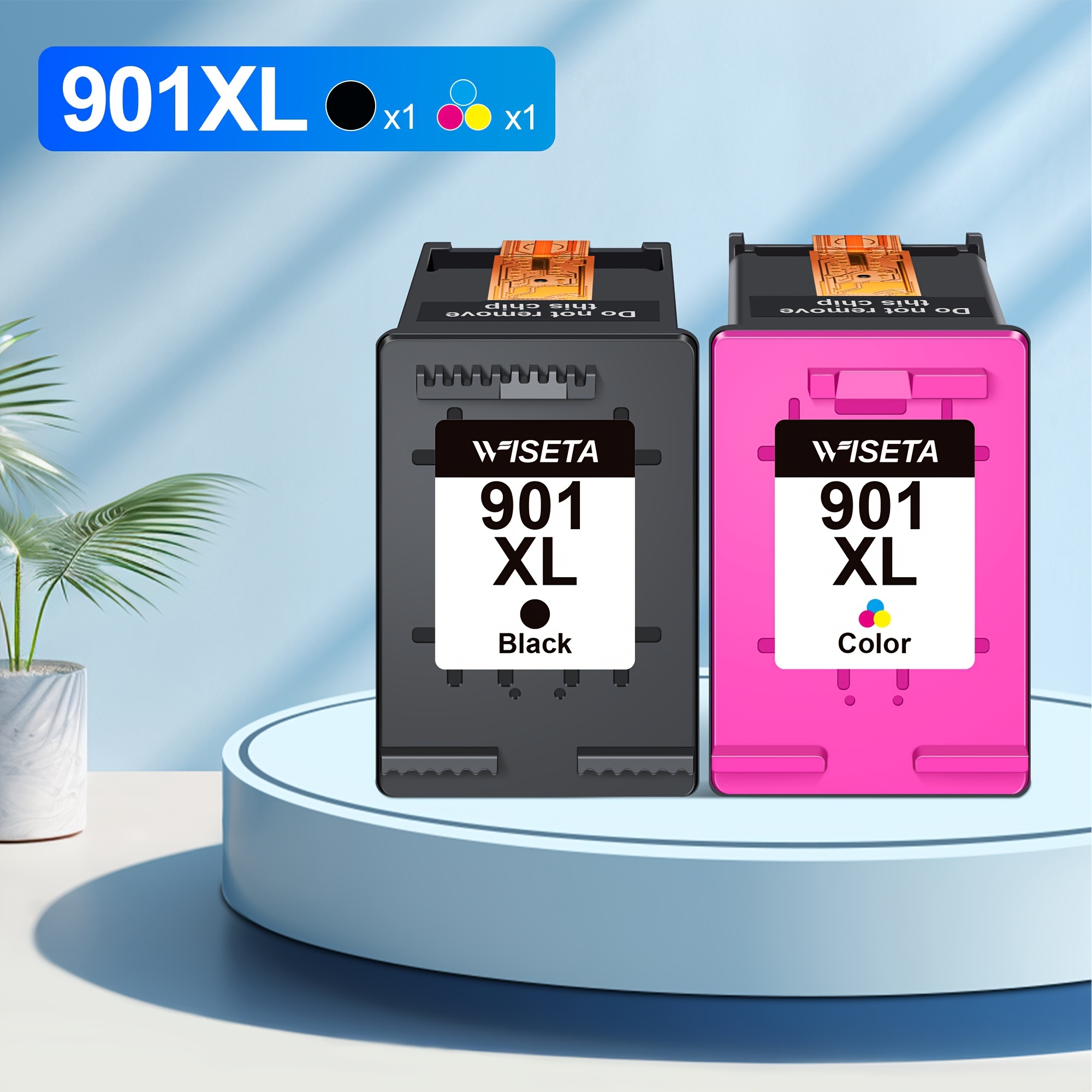 

2 Pack Ink 901 Black And Color Combo Pack Replacement For 901 Ink Cartridges Ink 901 Compatible With Officejet 4500 J4680 Printer High Yield (1 Black, 1 Tri-color)