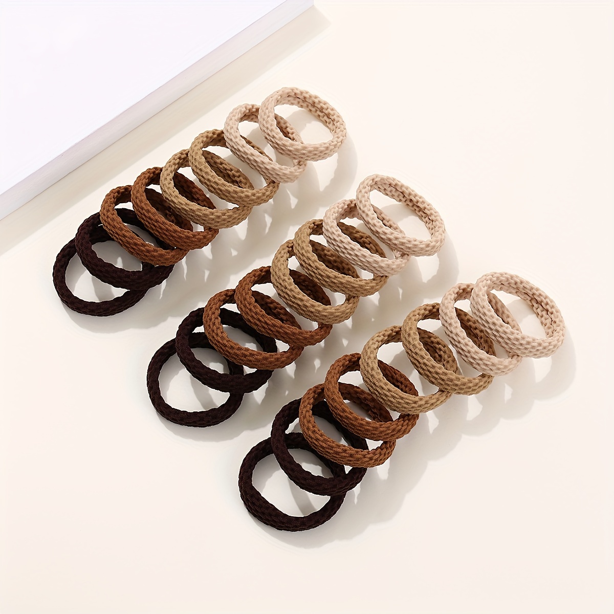 

24pcs A Set Of High Elastic Seamless Ponytail Basic Simple Hair Adornment Hair Band Hair Tie