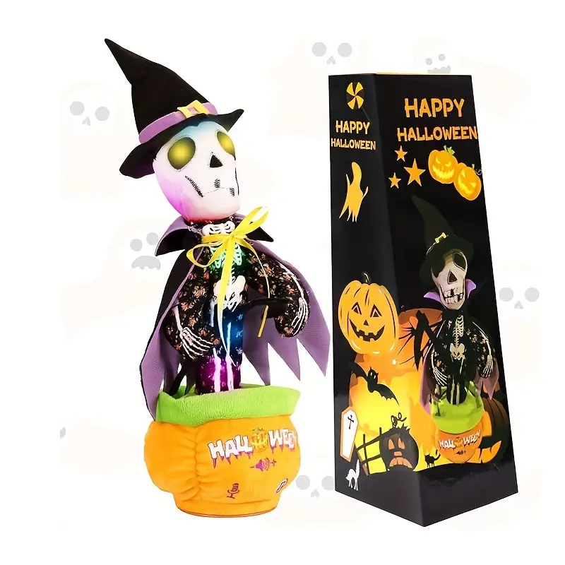 skulls and stuffed animals ornaments halloween christmas batteries details 0