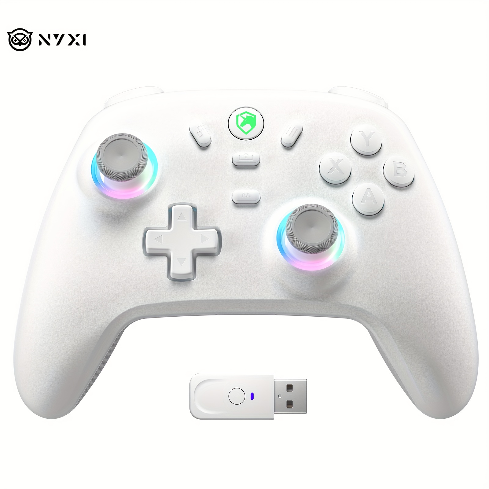 TEMU Controller: Hall Sensing Joystick (no-drift), Rgb Lights, Adjustable Vibration, For Switch/pc//ios, Ergonomic & Long-lasting