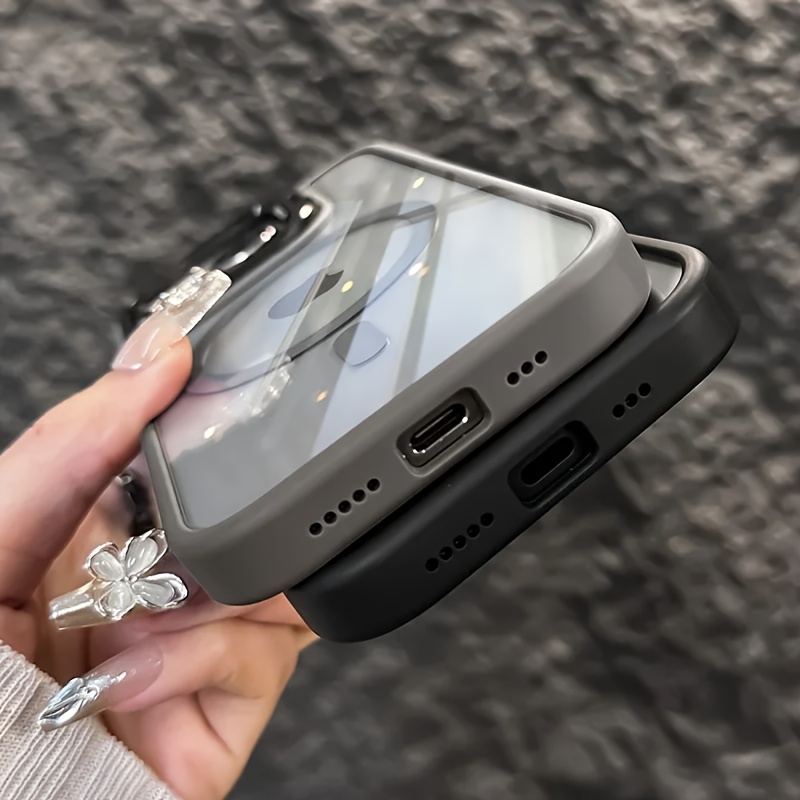 豪华磁吸防震手机壳适用于iphone16 15 14 11 pro magsafe 支架玻璃镜头保护后盖 详情 6