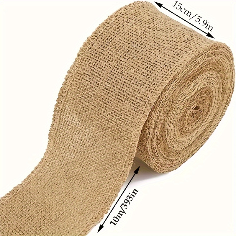 1 roll 10  jute burlap ribbon 6 15cm   brown high quality 100 jute fabric for diy crafts gift wrapping wedding party decorations ribbon for crafts craft supplies rustic charm sturdy construction