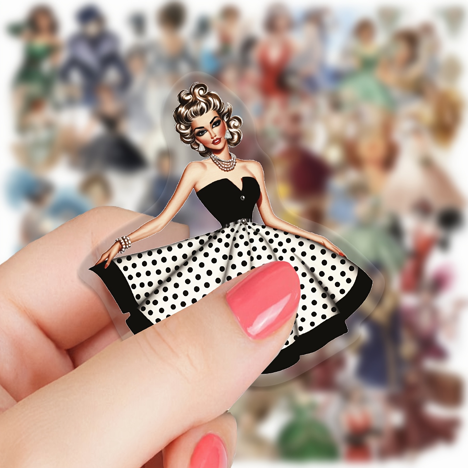 TEMU 50pcs Set Of Women's Style Pet Material Laptop Stickers, Suitable For Tablets, Notebooks, Phone Cases, Luggage, Water Bottles, Skateboards,