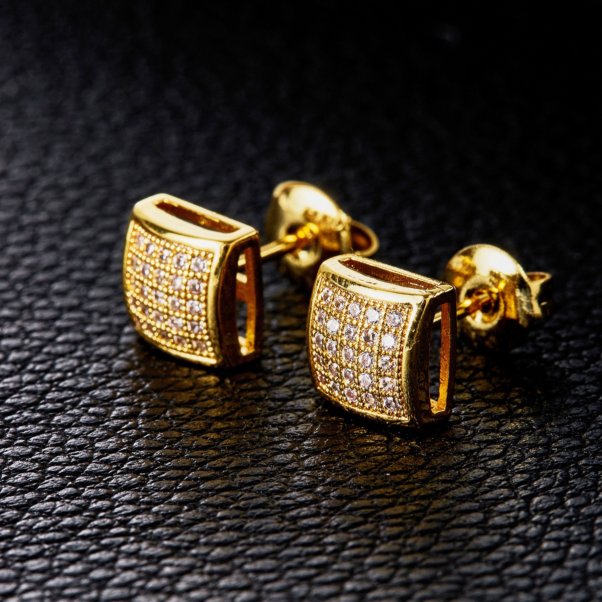 

1 Paire de Boucles d'Oreilles Hip Hop de Luxe Plaquées Or 18K avec Synthétique, Aiguille d'Oreille en Cuivre, Unisexe pour un , Cadeau pour Thanksgiving, Fête des Mères, Fête des Pères, Toutes