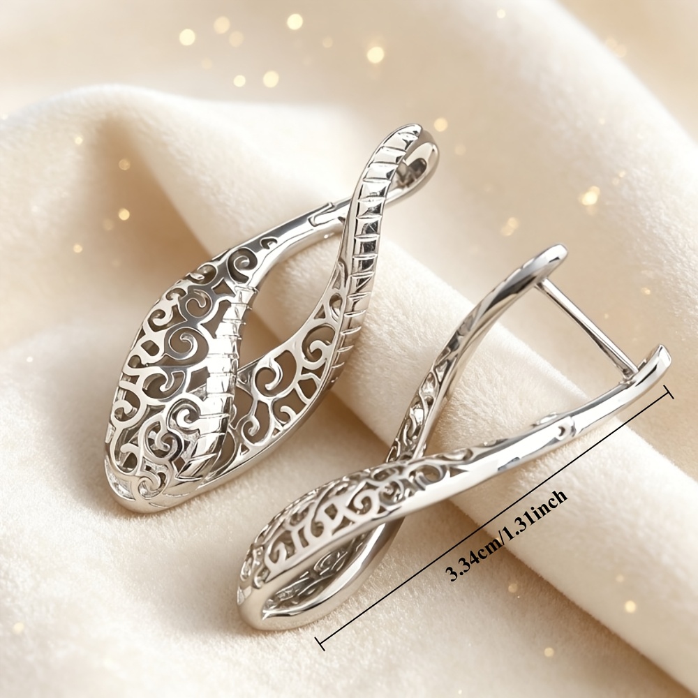 Vintage Twisted Filigree Vine Drop Earrings, Elegant Design