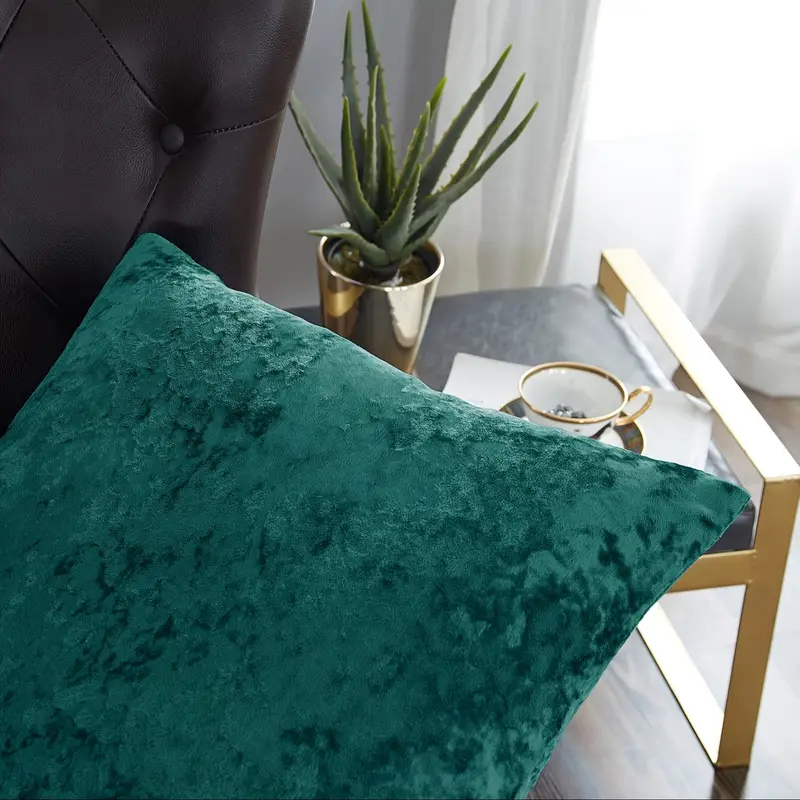 4pcs crushed velvet fuzzy soft decorative throw pillow covers set with double sided no insert stylish cushion cover for sofa couch chair living room bedroom decor Product details 9